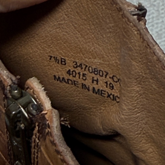 FRYE Billy Ankle Bootie Cognac Brown Croc Leather Size 7.5 - Picture 8 of 8